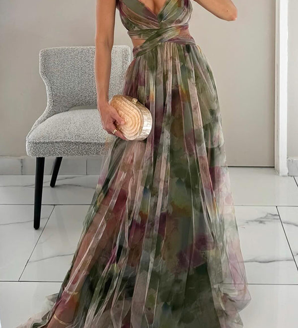 Valeria Maxi šaty 2, barva zelená
