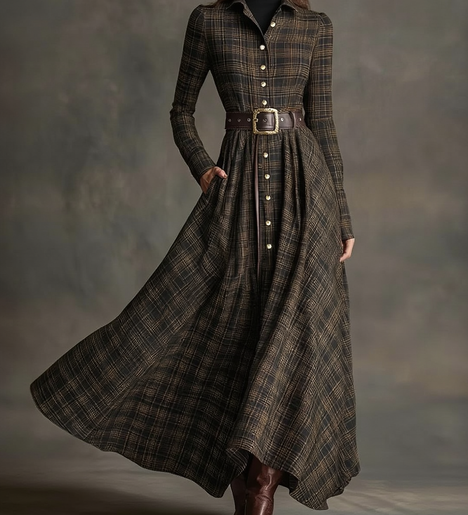 Clara Vintage maxi šaty - produktová fotografie