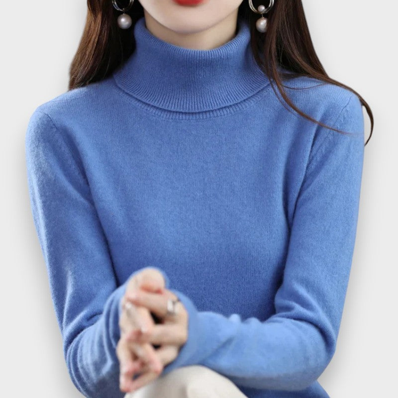 Elena Jemný pletený svetr, barva modrá