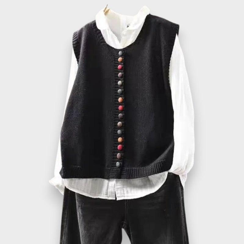 Mira Elegantní pletený kardigan, barva černá