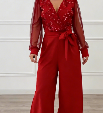 Amalfi Elegantní dámský overal, barva červená