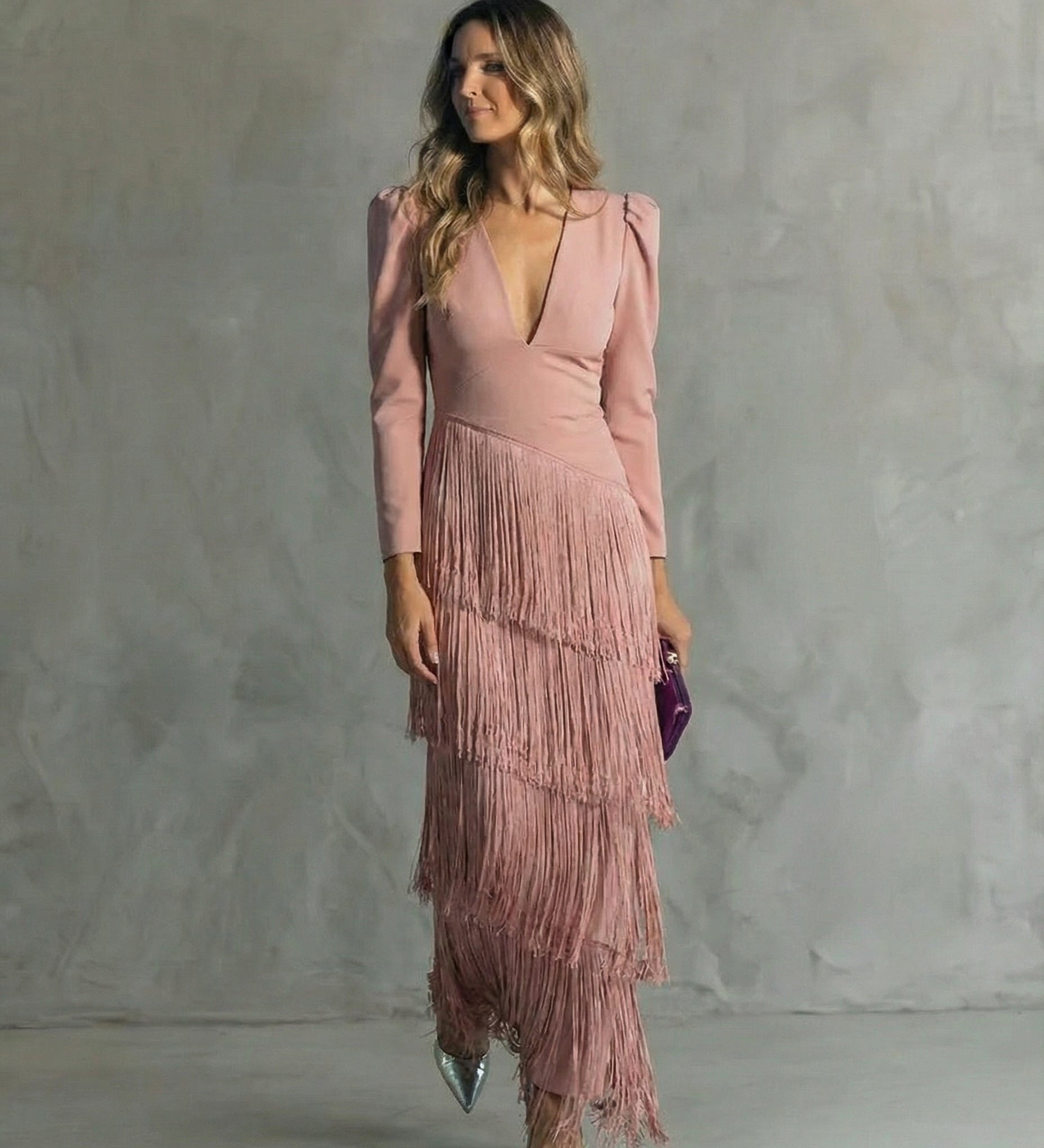 Capri Elegantní midi šaty, barva modrá