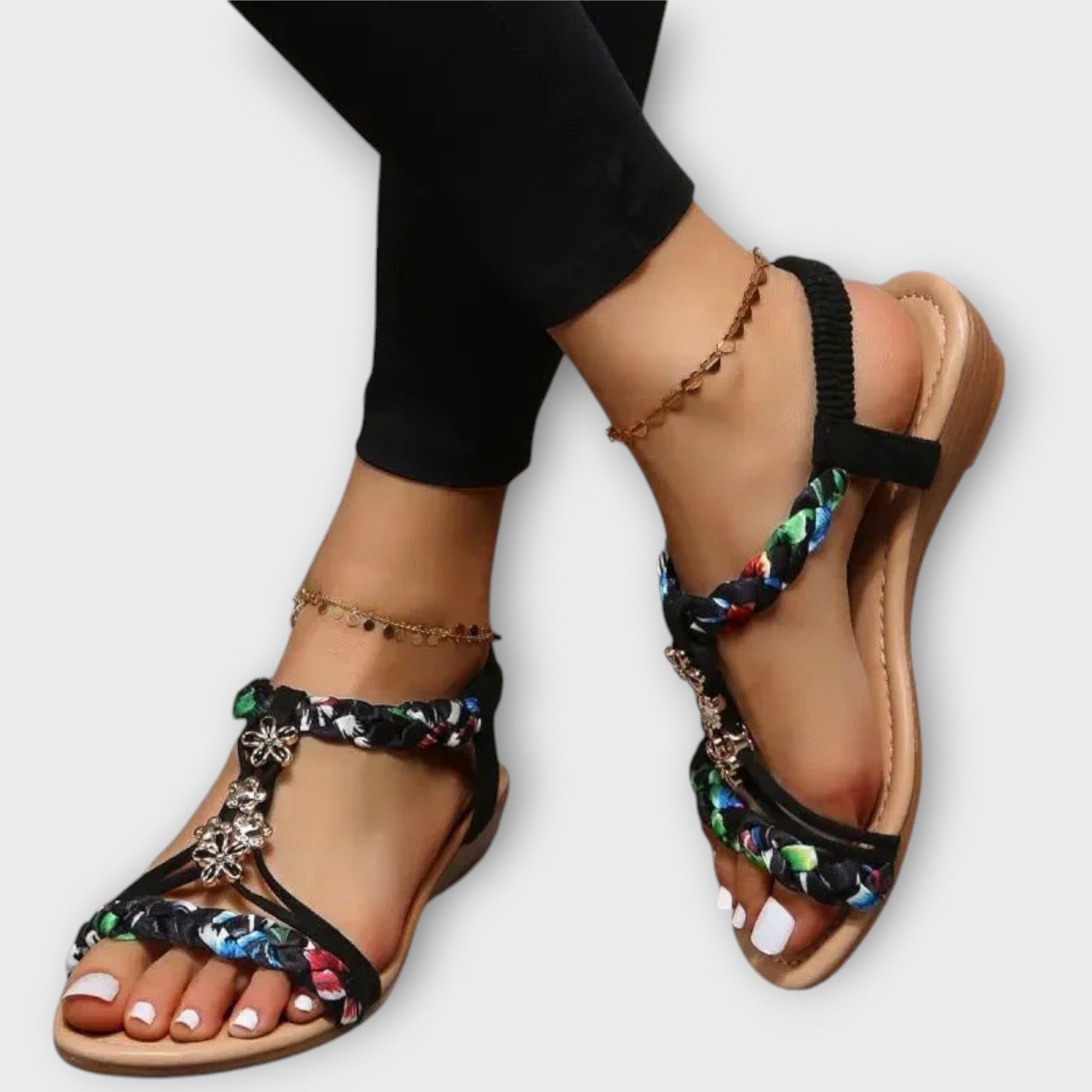 Florencie Boho sandály, barva černá