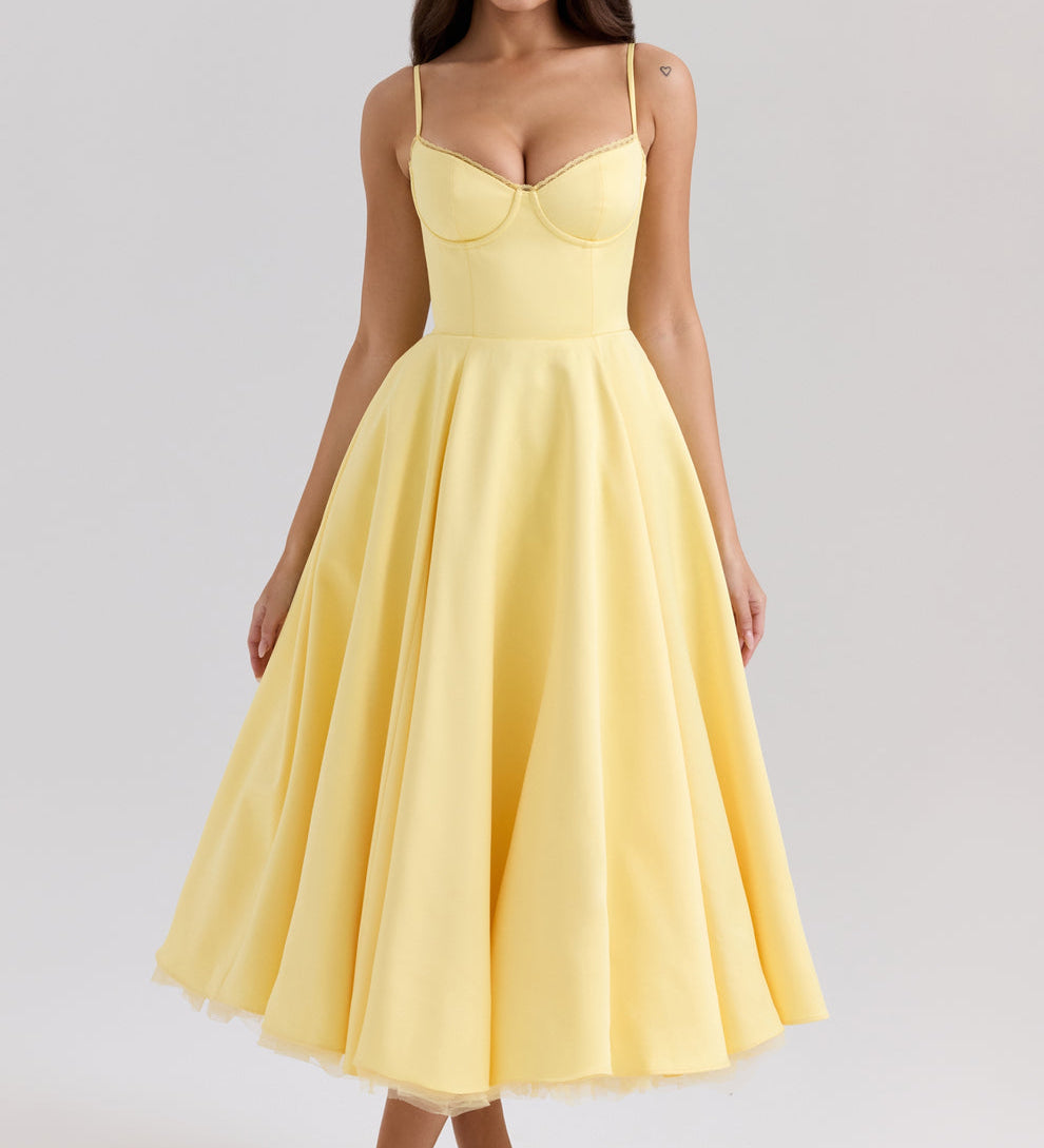 Florencie Midi šaty 2, barva žlutá