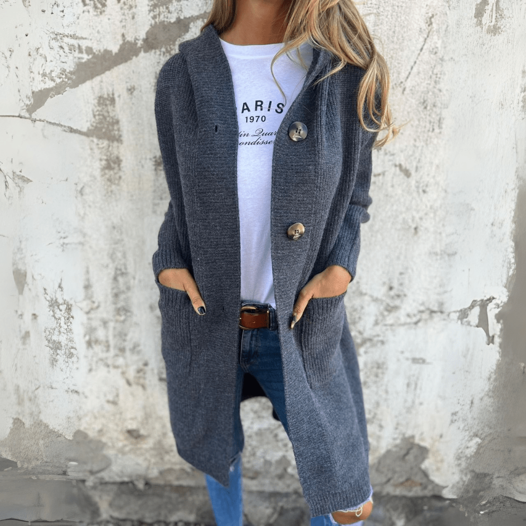 Nina Elegantní pletený kardigan, barva šedá