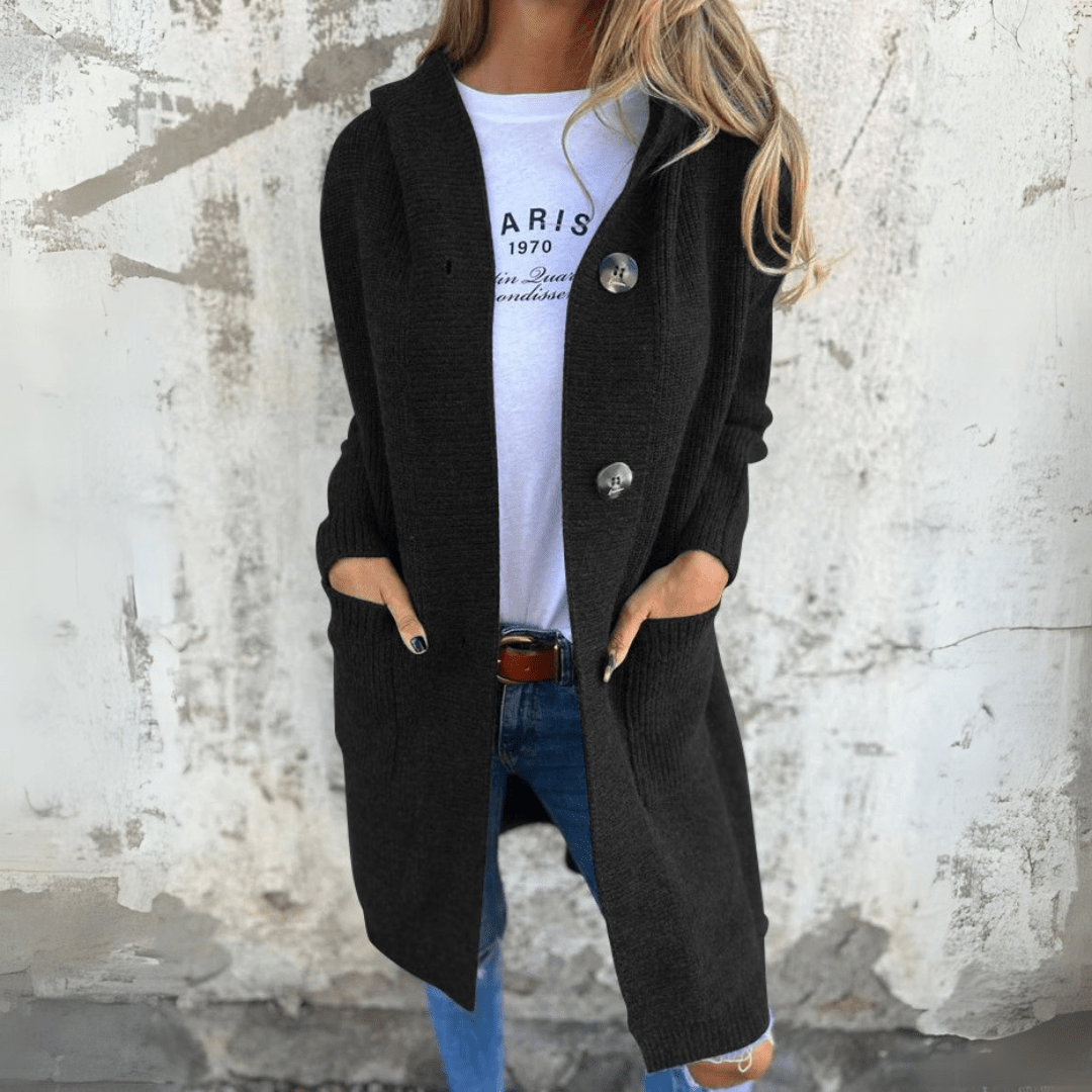 Nina Elegantní pletený kardigan, barva černá
