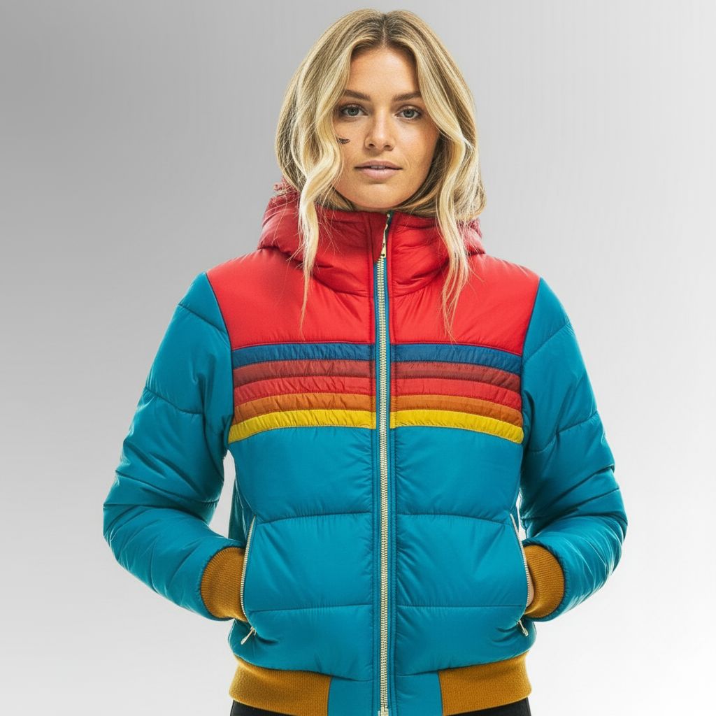 Valeria Pruhované lehká bunda, barva modrá