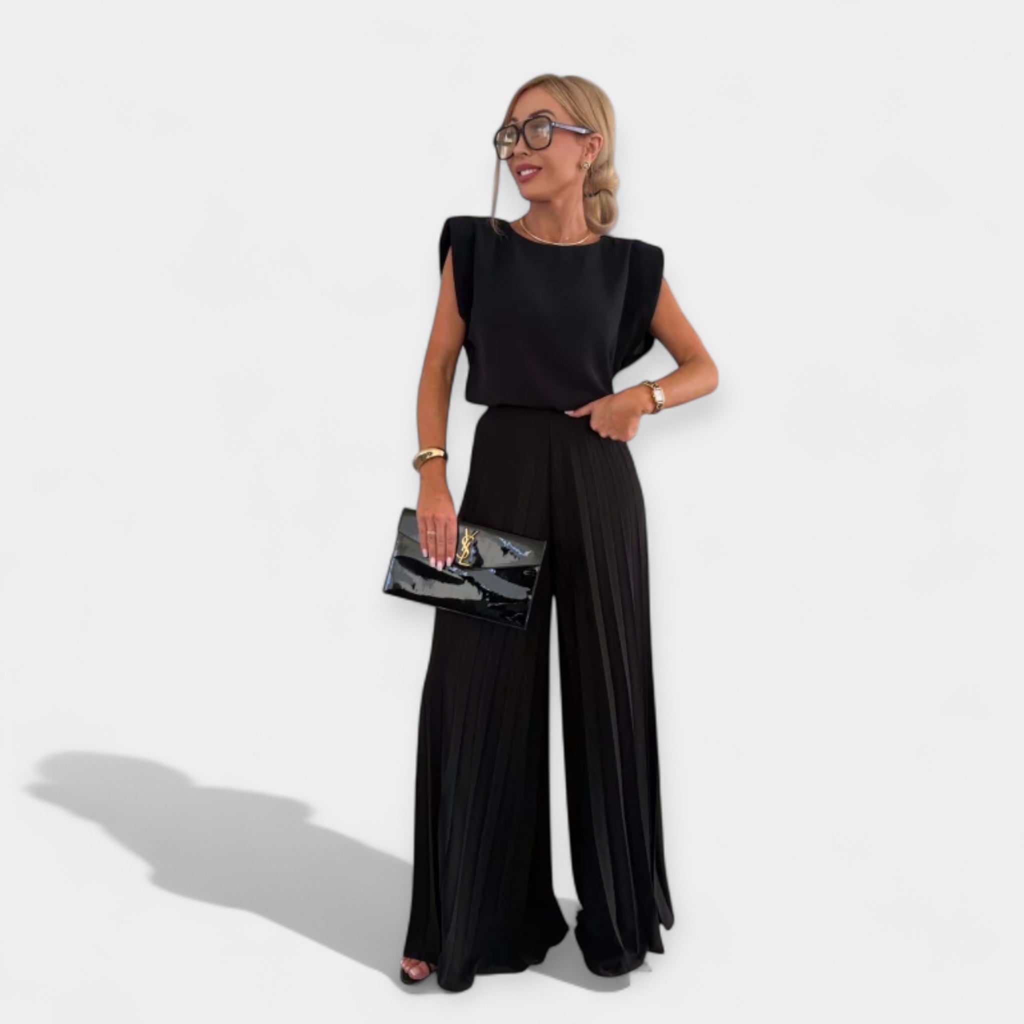Clara Lehké dvoudílný komplet, barva černá