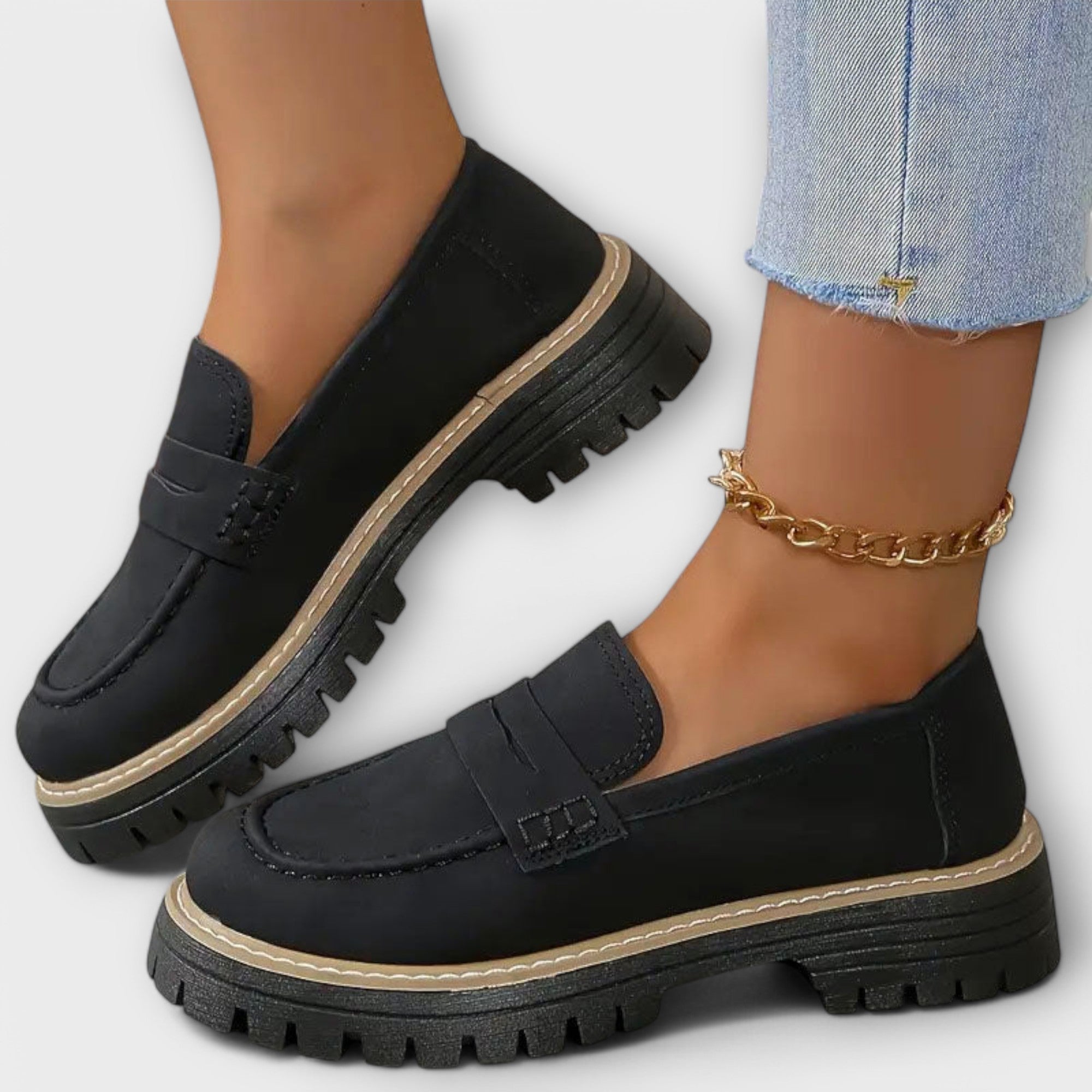 Capri Vintage mokasíny, barva černá