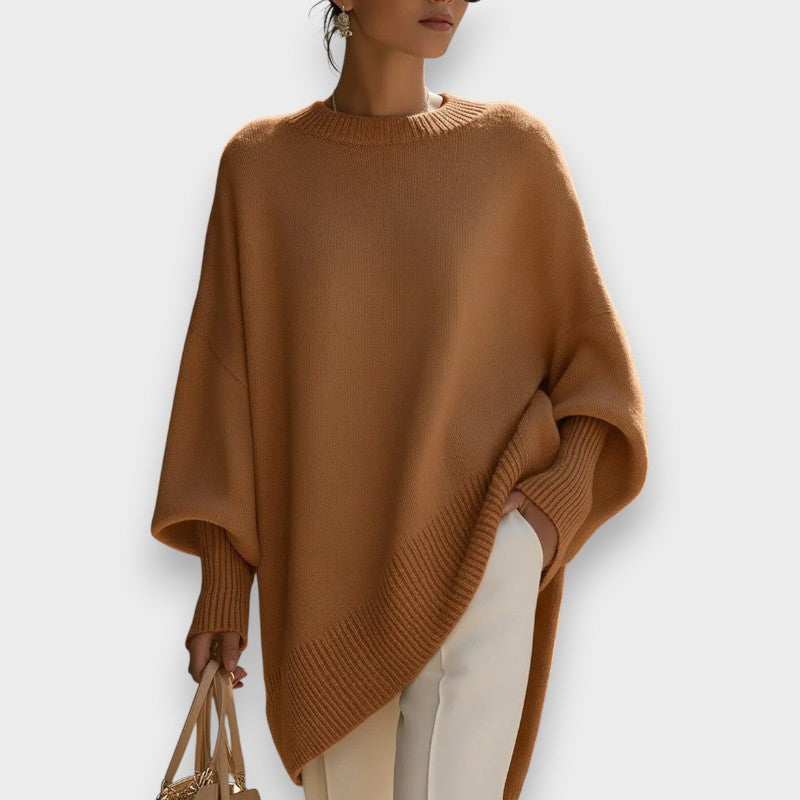 Isabella Pletený svetr oversized střihu, barva béžová