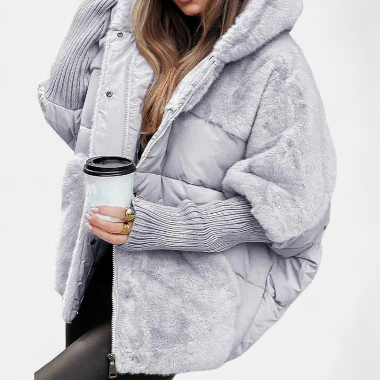 Siena Lehká bunda oversized střihu, barva šedá