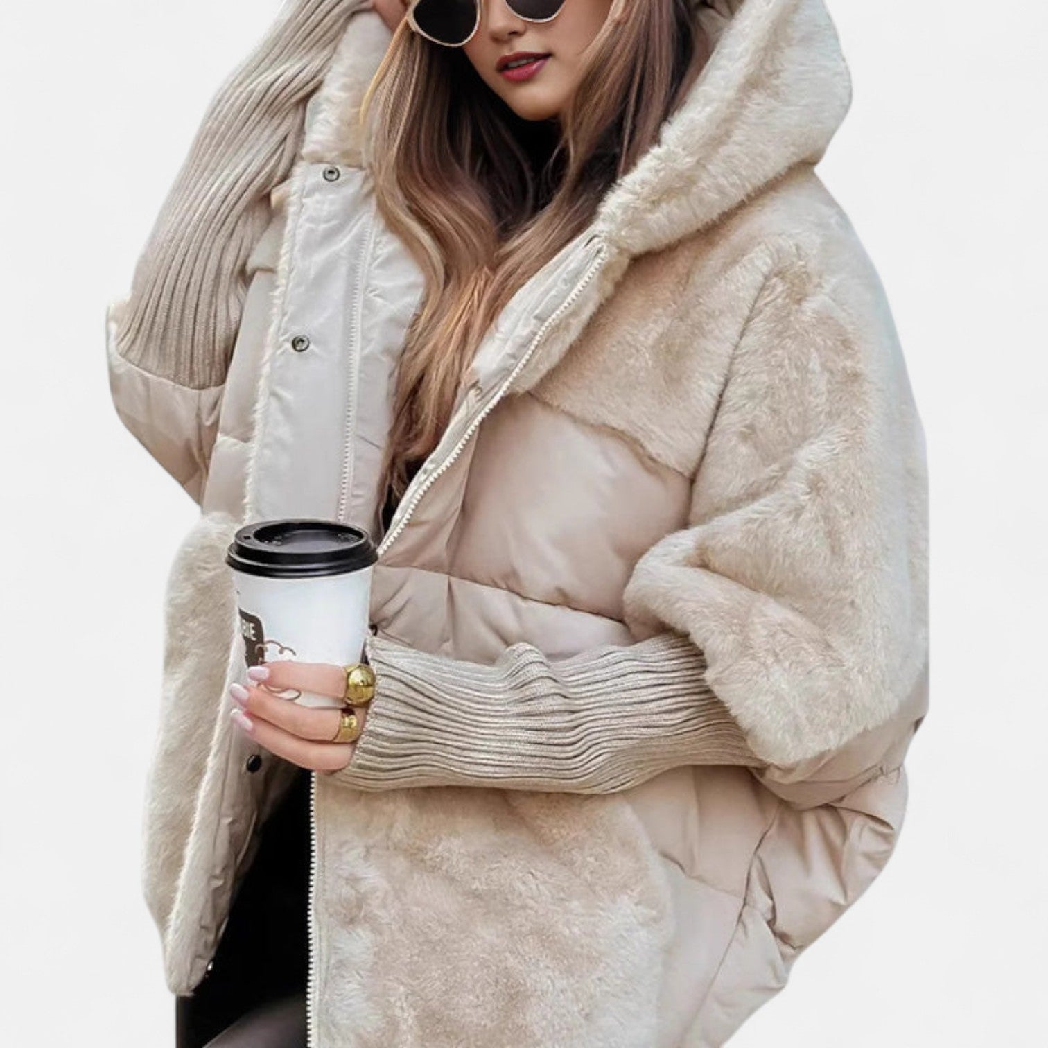 Siena Lehká bunda oversized střihu, barva béžová