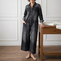 Kate Vintage denim kombinéza s knoflíky