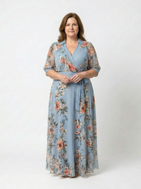 Elena Květinové maxi šaty s V výstřihem