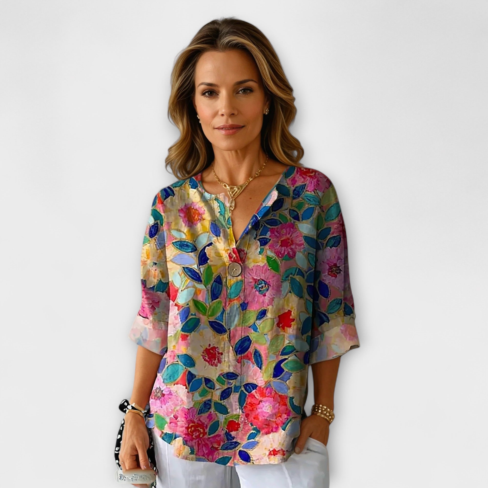 Marta Květované dámská halenka, barva vzorovaná