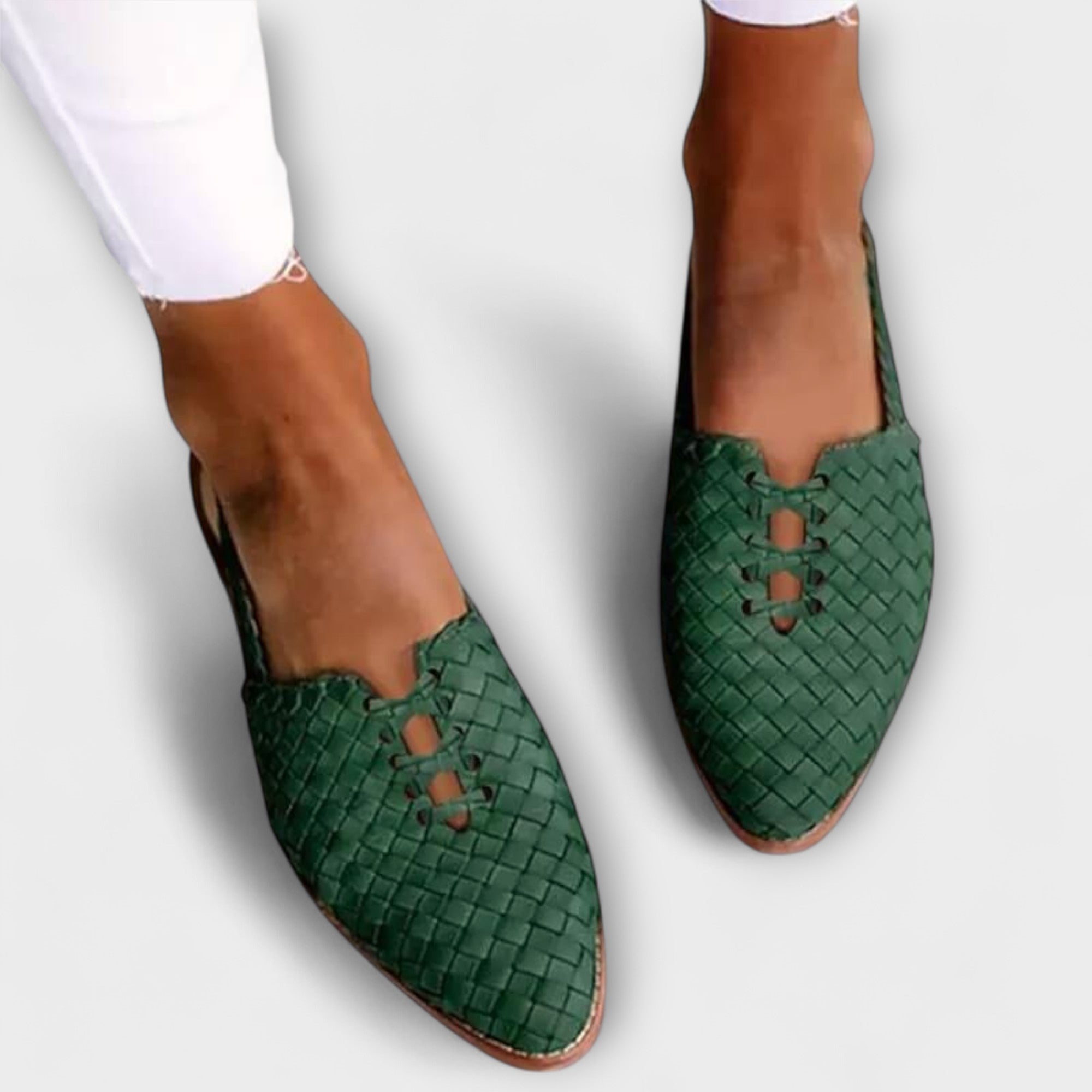 Siena Elegantní baleríny s měkkou stélkou, barva zelená